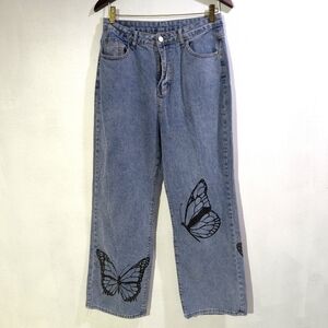Shein | Butterfly Graphic Blue Jeans